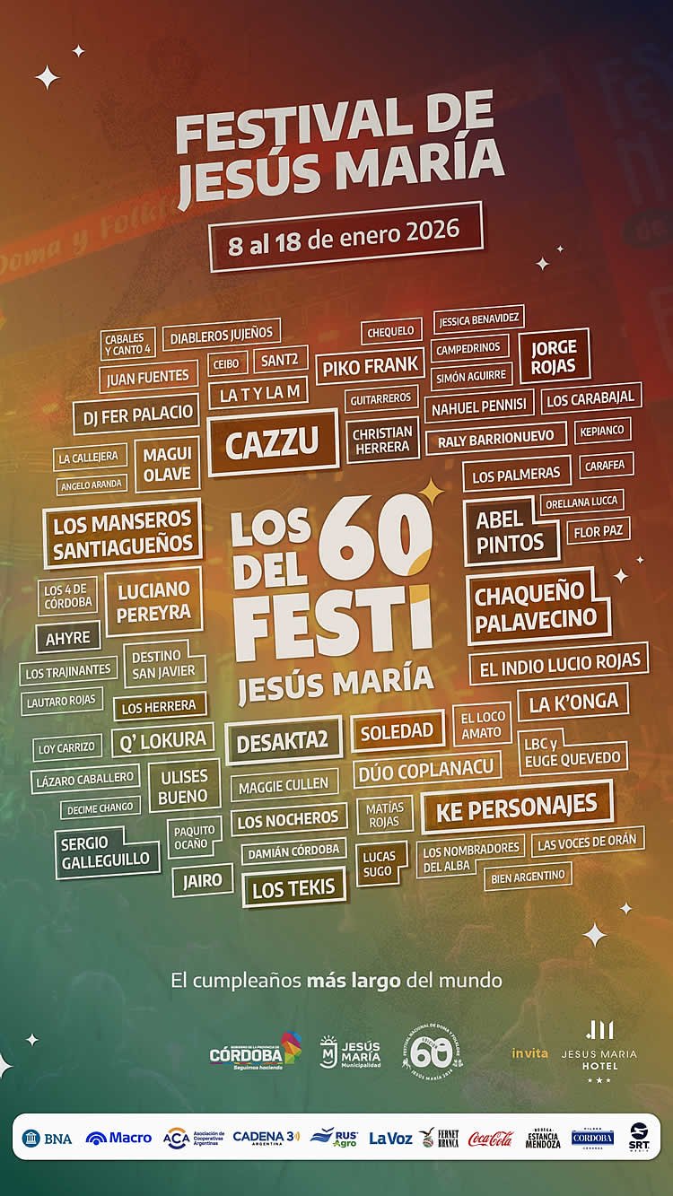 Programa 60° Festival de Doma y Folklore de Jesús María -2026